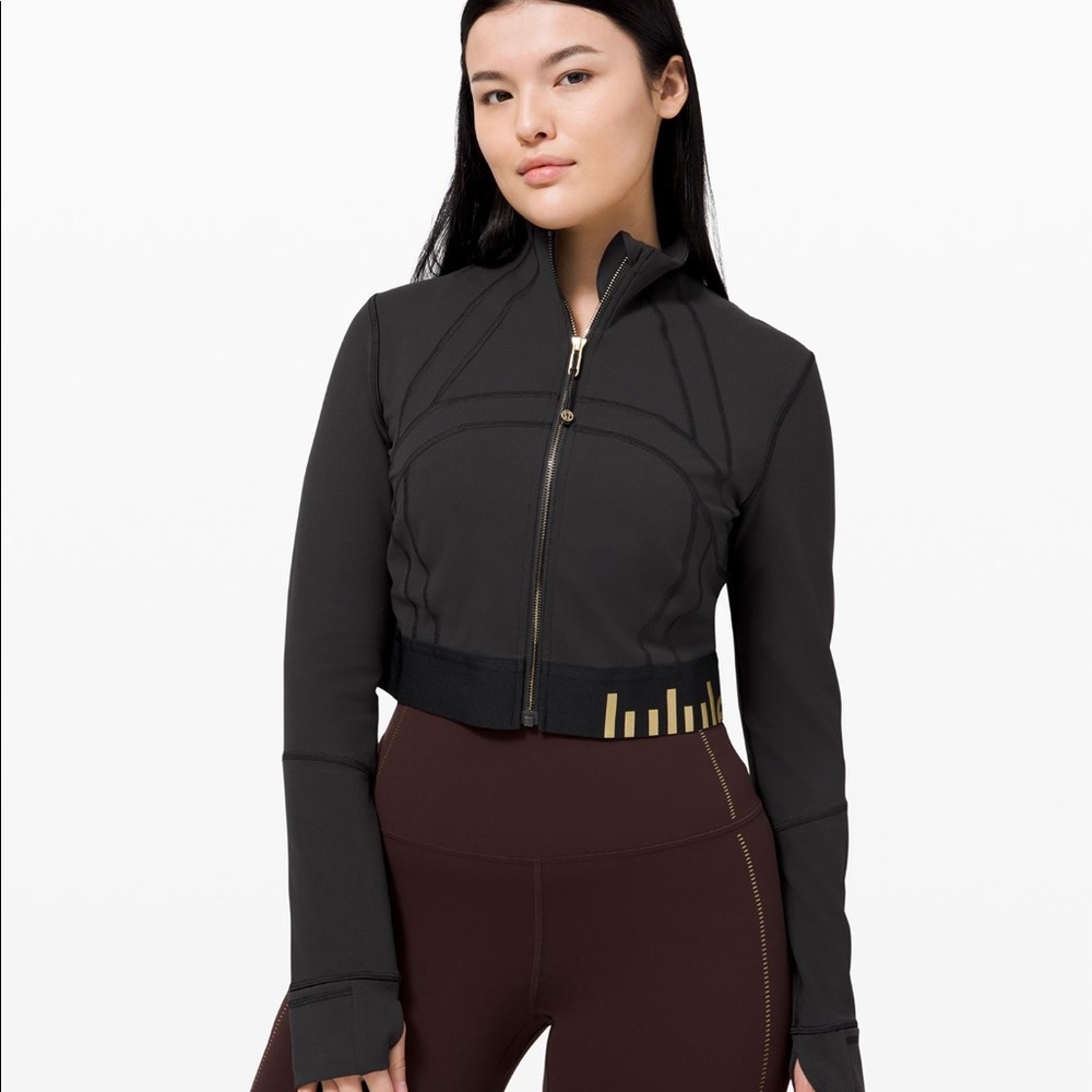 Lululemon Define Jacket Cropped Black with Gold